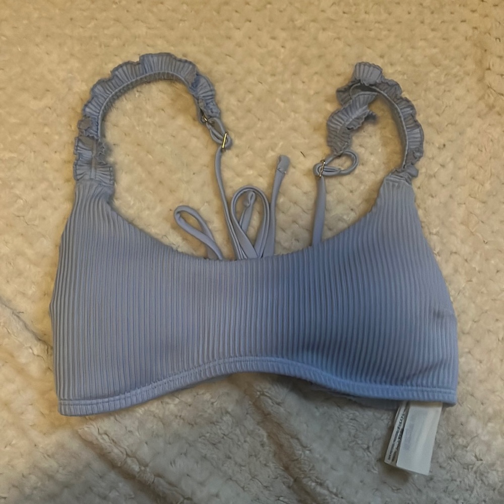 blue hollister bikini top